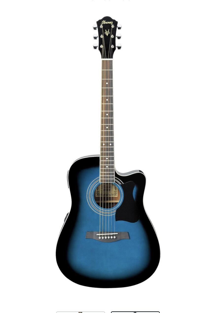 Ibanez V70CE Dreadnought Acoustic-Electric Guitar Blue Like New