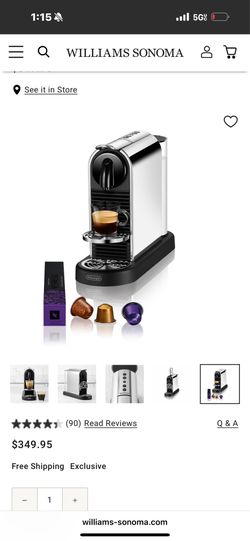Nespresso CitiZ Espresso Machine by De'Longhi, Platinum