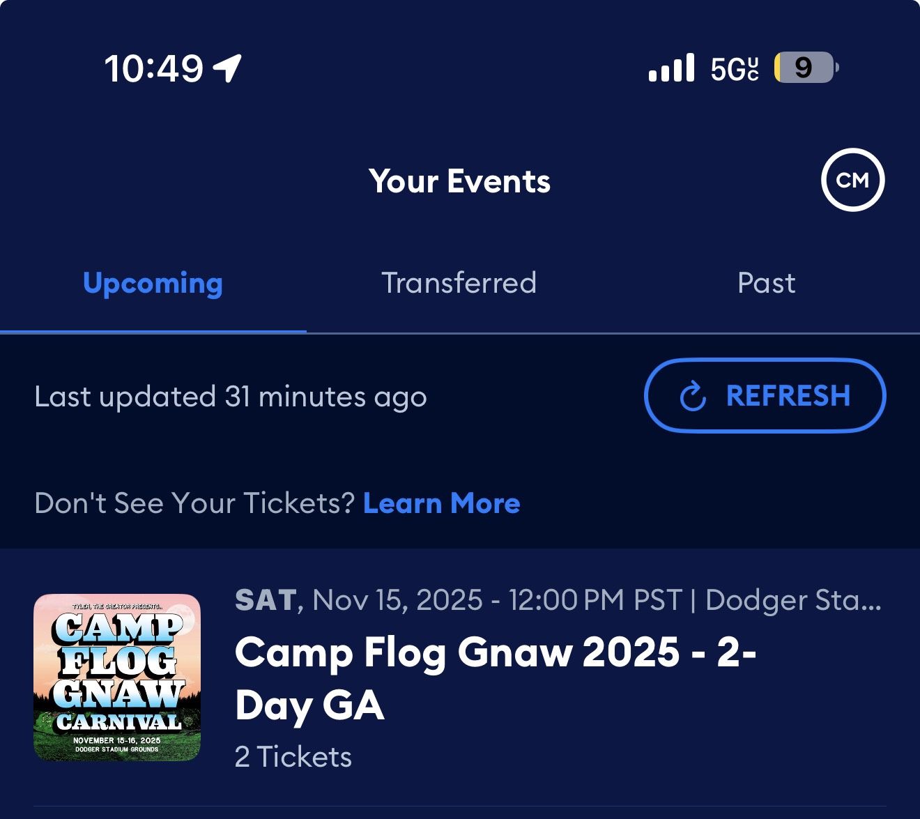 TWO Camp Flog Gnaw Tickets For Sale