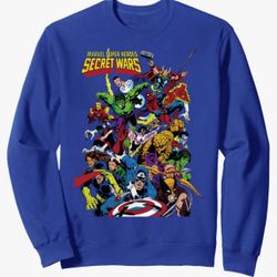 Marvel Exclusive Secret Wars Franchise Hero Collage Sweatshirt 2XL