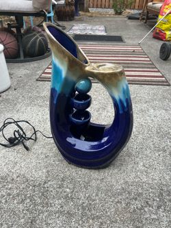 Evergreen Blue Ceramic Pitcher water fountain