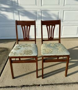 Two vintage Folding Chairs  MCM
