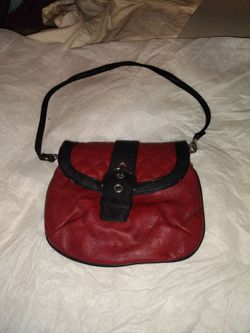 Grace Adele Shoulder Bag - Deep Red /Black