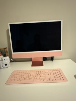 Pink 24” iMac 2021 with Desk + Chair