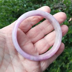 Beautiful Lavender 59 mm Jade Jadeite Bangle. Comes With A Certificate 