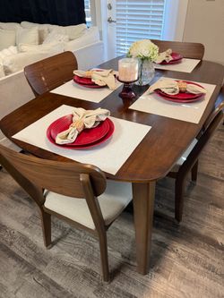 Wood dinning table set with 4 chairs