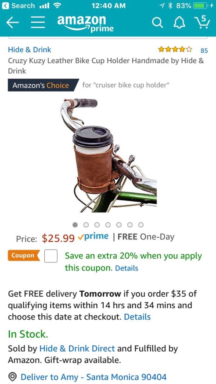 Never used, cup holder for bicycle
