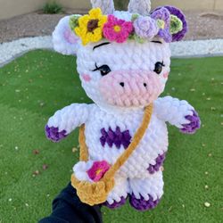 Handmade Cute crochet cow 