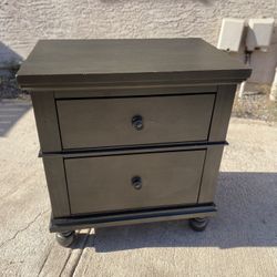 Cool Tone Wooden Nightstand- Great Condition! 
