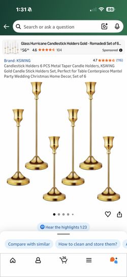 Gold Candlestick Holders