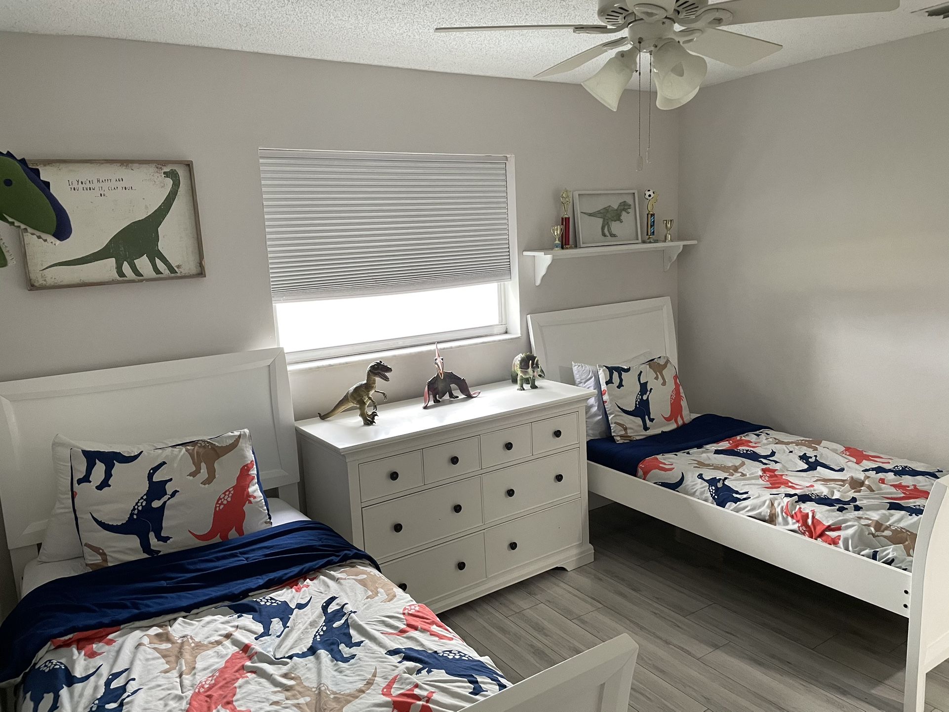 One Twin Bed With Mattress.