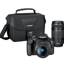 Canon EOS Rebel T7 DSLR Camera|2 Lens Kit with EF18-55mm + EF 75-300mm Lens, Black
