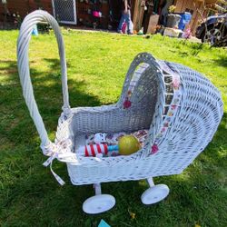 Vintage Small Wicker Stroller