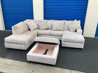 Double chaise  sectional couch