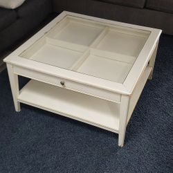 IKEA Shadow Box Coffee Table With Glass Top ( SEE DESCRIPTION)