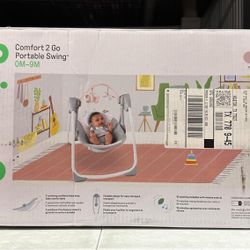 Ingenuity Comfort 2 Go Portable Baby Swing Compact Flora Unicorn Pink