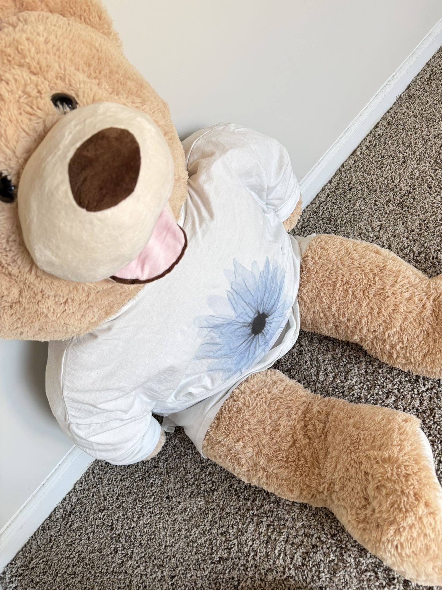 Soft Giant Teddy Bear with Flower Shirt