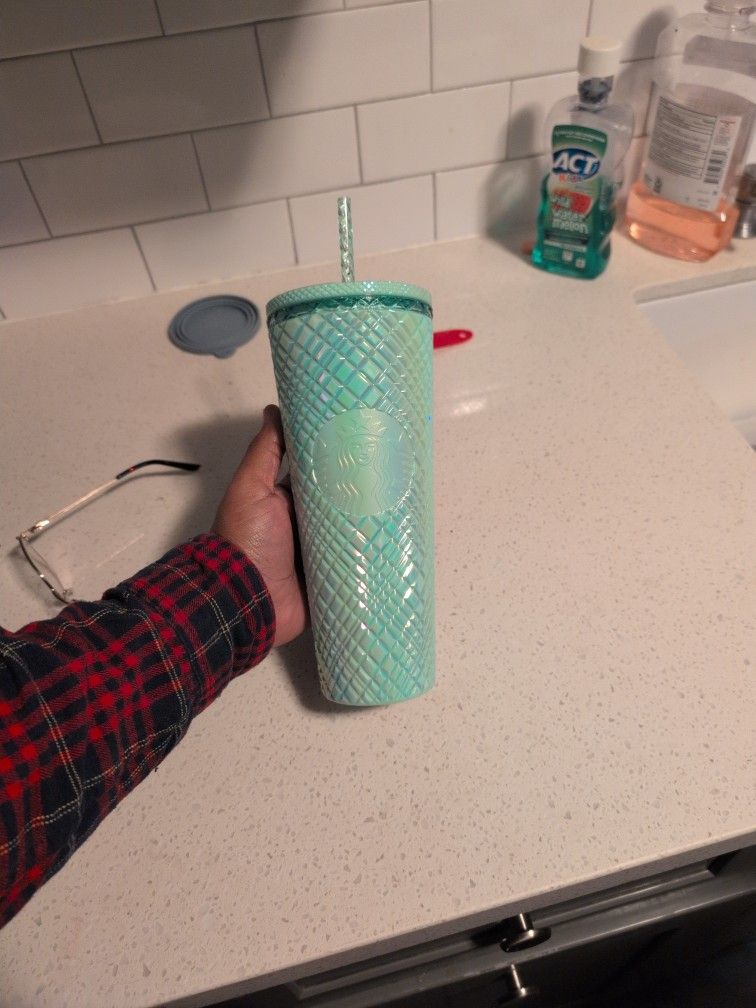 Light Green Pearlescent Starbucks Cold Cup