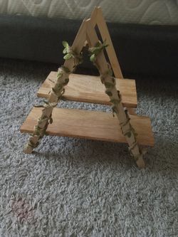 Two tier wooden stand for cookies sweets perfect for dinner gathering