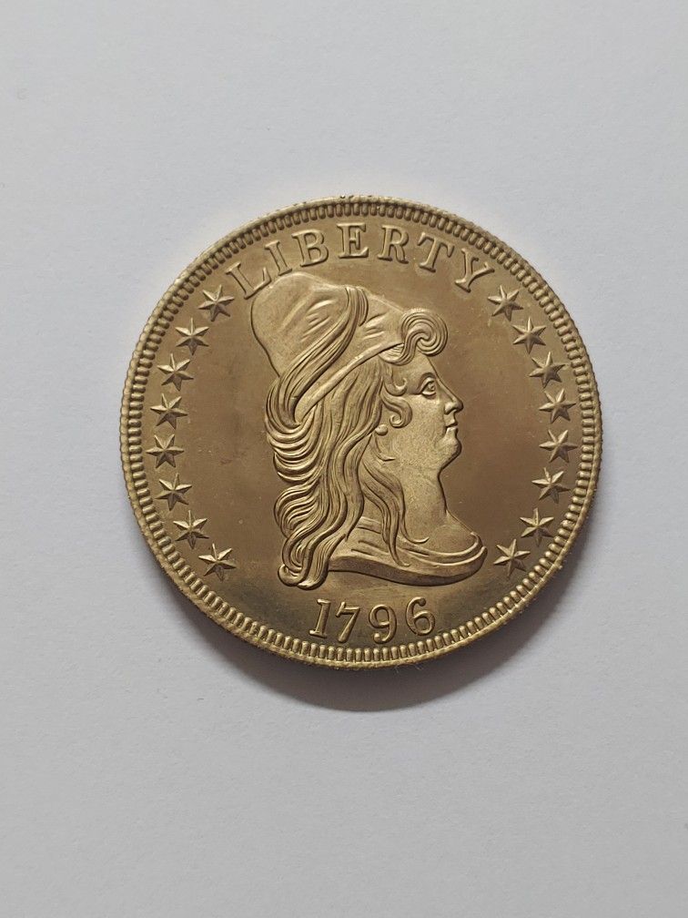 GREAT NOVELTY SUOVENIR US COIN GOLD PLATED13.5GR **1796**
