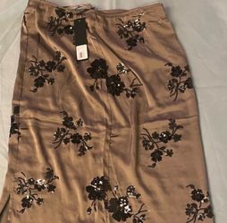 NVLT Black Floral Embroidered Skirt