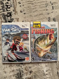 Bundle of two Nintendo Wii video games: We Ski and Sears Bass Fishing