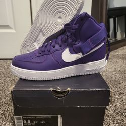 Af1s "Varsity Purple " Size 9.5 Excellent Condition 