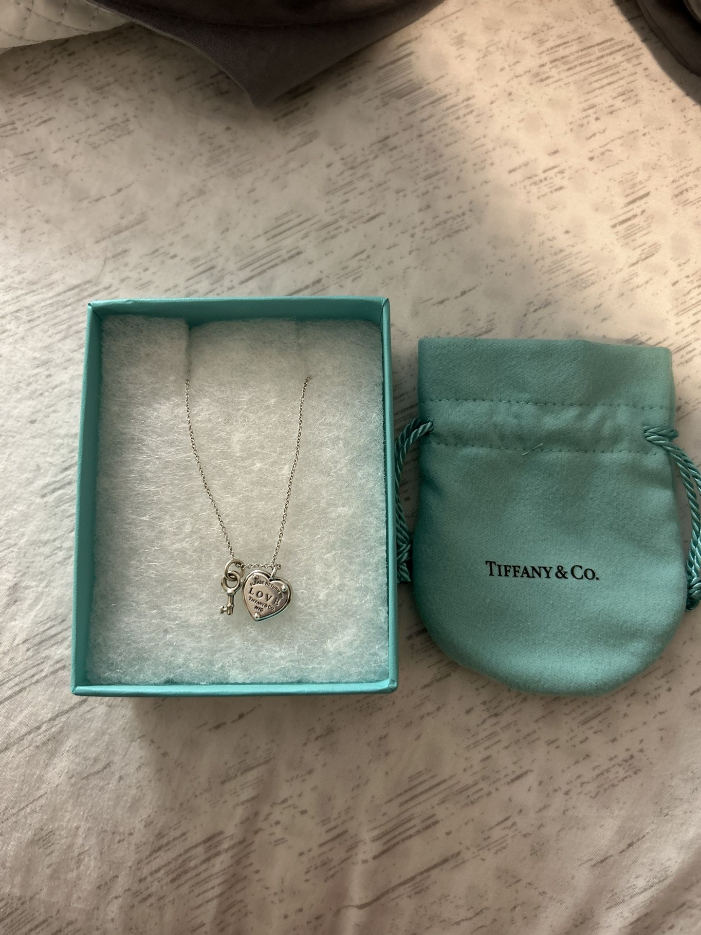 Tiffany & Co - Heart Tag and Key Necklace