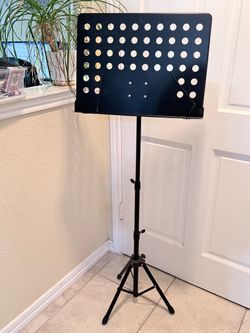 Black Metal Music Stand with Tripod Base