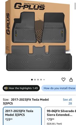 Floor Mats for Tesla Model 3  17-23
