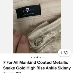 7 For All Mankind Metallic Look Ladies Pants