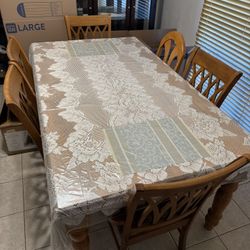 Farmhouse Style Dining Table 6 Seating 