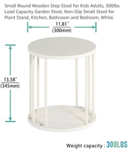 Small Round Wooden Step Stool for Kids Adults, 300lbs