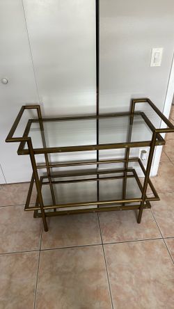 Modern Metal & Glass Bar / Accent Table – Excellent Condition