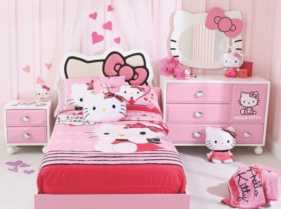 Hello Kitty Bedroom Set, High Chair, & Toys