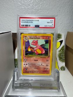 1999 POKEMON BASE SET UNLIMITED #24 CHARMELEON PSA 8