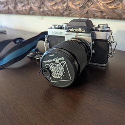 Minolta XE‑5 35mm SLR + Rokinon 28–88mm Zoom – Mostly Working, Needs CLA
