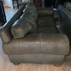 Two Olive Green Sofas