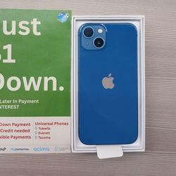Apple IPhone 13 128gb Mini   Unlocked, FREE Smartwach/ Headphones. Pay $1 Today Rest in payments. NO CREDIT NEEDED FINANCING