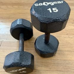 Pair of 15 Lb Dumbbells 