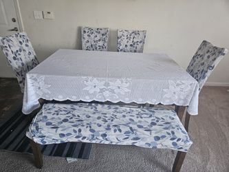 New Dining Table With 4 Chairs and a Bench