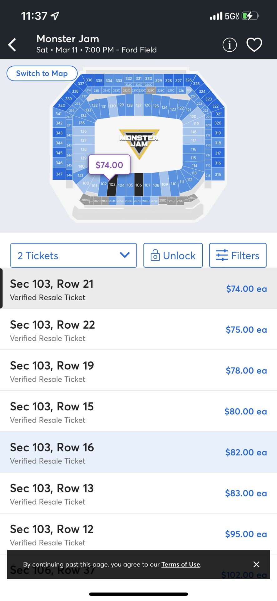 Monster Jam Lower Level Tickets For Sale