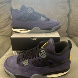 NIKE AIR JORDAN IV RETRO 4 LAKERS IMPERIAL PURPLE SZ 10.5 DS