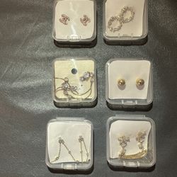 14k Gold Over 925 Sterling Silver Earrings $10 A Pair Or $50 For All 6 Pairs