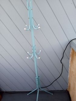 2 Clothes stands. Light blue color. Gold and White. New. 5'8" H