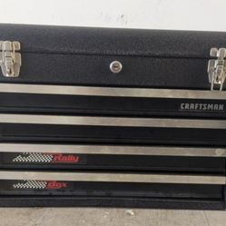 Vintage Sears Craftsman RALLY Tool Box Chest Keys 4 Drawer w Top Tray