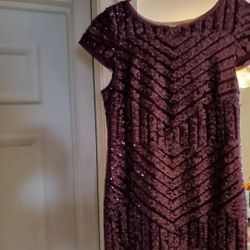 VINCE CAMUTO BURGUNDY SPARKLING PARTY DRESS SIZE 6