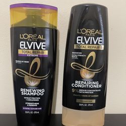 1 Set L'Oreal Paris Elvive Total Repair 5 Shampoo & Conditioner  12.6 oz each