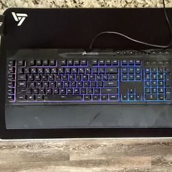 Corsair Keyboard And Mouse, Mousepad