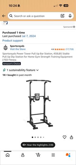 Pull up bar tower